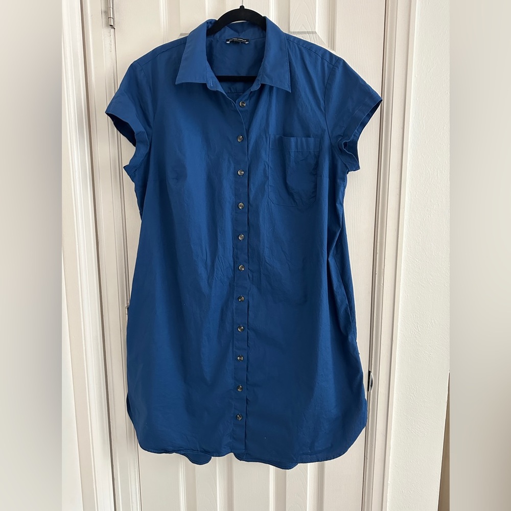 Universal Standard Stretch Poplin Shirtdress In N… - image 1